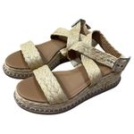 Universal Threads Universal Thread Platform Straw Sandal Size 8 Cross Strap New Raffia Photo 2