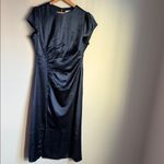 Petal and Pup NEW  Lisbeth midi dress in navy satin Medium Photo 2