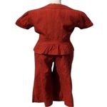 Cache  Rust 100% Raw Silk Removable Self Belt Crop Pant New NWT Linen Feel $108 Photo 8