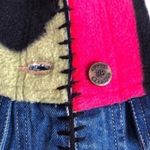 Susan Bristol Vintage 80s  Fleece PATCHWORK Blue Denim JEAN JACKET Womens Size M Photo 6