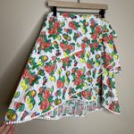 Floral Wrap Skirt Fruit Citrus Rose Boho Preppy XL Preppy L Beach Rollar Rabbit Red Photo 0