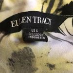 Ellen Tracy Floral V-Neck Blouse Lightweight Tie Sleeve Top Photo 2