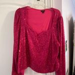 Torrid Long sleeve pink sequence, heart neckline shirt Photo 0