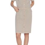 Wash Lab Denim Puff Sleeve Denim Dress Size Medium Brown Photo 0