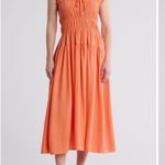Blue pepper Shirred Maxi Dress Cantaloupe orange NWT Size M Photo 1