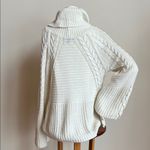 EXPRESS cowl neck Cable Knit Turtleneck Sweater bell sleeve shorter in the front Photo 3