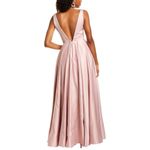 Mac Duggal Ieena 26031 Plunge V-Neck Deep V-Back Pleated Gown Photo 4