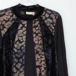 LOGO By Lori Goldstein LOGO Lori Goldstein Black Velvet Burnout Mock Neck Tunic Top Size 1X Whimsigoth Photo 1