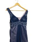 Adrianna Papell  Navy Pink Sequin Long Sleeveless Formal Dress Size 10‎ Photo 2