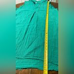 Stark X Cotton Gauze Sleeveless Dress Pockets Flowy Collared Breezy Med Green Photo 5