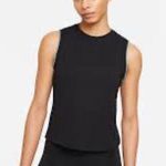 Nike NEW Tank Top Yoga Black Crochet Trim Dri-Fit Loose Fit Women's Size Large Photo 0