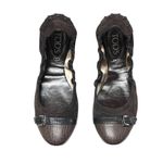 Tod's Tod’s Women’s Scrunch Ballet Flat size 38.5 Brown Suede Photo 1