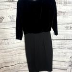 Badgley Mischka  Black Silk Viscose Half Velvet Black Midi dress 4 Photo 2