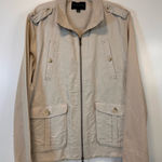 Banana Republic  Women’s Khaki Knit Long Sleeve Full Zip Pocketed Jacket Size XL Photo 0
