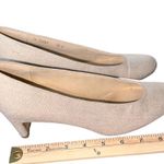 Stuart Weitzman  Women’s Chic Classic Linen Round Toe Pumps in Oatmeal Size 7.5 Photo 9
