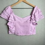 Free People Women’s Thank You Very Sweetly Crop Top in Blush Lilac size L New Photo 2