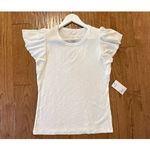 Sonoma  NWT white ribbed ruffle sleeve tank small Photo 8