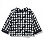 Barbara Katz Womens Cropped Jacket Size S Black White Abstract Cotton Statement Photo 1