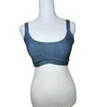 l*space L* Let’s Croc About It Beau Sports Bra Small Tie Back Crossover Blue B3 Photo 3