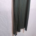 Aerie Green Satin Slip Midi Dress with Slits Raw Frayed Hem Size Xs Photo 3