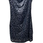 SheIn  Black Velvet Leopard Cowl Neck Mini Slip Dress Size S Photo 4
