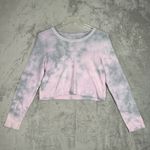 American Eagle  Shirt Womens XL Pink Gray Waffle Knit Crop Thermal‎ Casual Lounge Photo 1