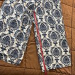 Blue and White Damask Print Patterned Straight Leg Pants Size 16 Photo 3