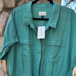 Universal Threads NEW! Universal Thread Size 16 Green Tie-Waist Linen Rayon Jumpsuit Boilersuit Photo 5