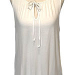 Banana Republic Banana‎ Republic White Crochet Front Sleeveless Tie Neck Top Size S Photo 0