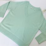 Vince  Plus 3X Women’s Sweater Fluorite Green Wool Cashmere V Neck Pullover $465 Photo 7
