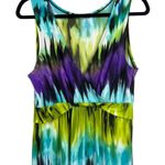 Ny Collection Women’s  Multicolor Tie-Dye Ikat Print Sleeveless Maxi Dress Sz L Photo 1