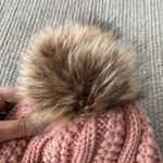 C.C Pink Knit Fleece Lined Hat with Fur Pom Photo 2