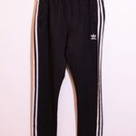 Adidas Women's Mid Rise Pull On Ankle Crop Three Stripe Athletic Track Pants S Photo 0