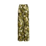 Womens Worth New York $498 4 USA Print Silk Pants Brown White Wide Ethnic Trim Photo 2