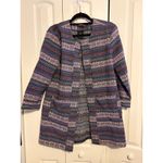 b Collection by Boboau Women's Open Front Cardigan Jacket Geometric Print Size S Purple Photo 1