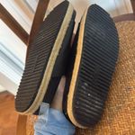 ZARA  black leather and gold hardware espadrille slide sandals 37/7 Photo 6