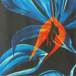 Louisa Ballou Helios Double Layer Mesh Dress Night Blooming Flower Size Medium Blue Photo 10