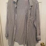 Button Up Striped Shirt Blue Size 1X Photo 0