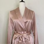 L'Academie Pink Satin Double Breasted Button Blazer Dress, Sz Medium Photo 2
