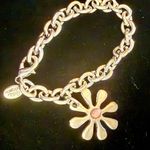 Cookie Lee  Daisy Charm Bracelet, Silver Tone Chunky Chain - Y2K Photo 2
