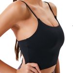 Black Longline Sports Bra Cami Crop Top — Workout Yoga Fitness Gym — New — M/L Size L Photo 0