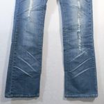 Hybrid   Blue Wash Distressed Boot Cut Y2K Jeans Size 27 Photo 2