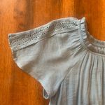 Naïf  Dress Medium Blue Ruffle neck Crochet details Lined Bohemian flutter sleeve Photo 4