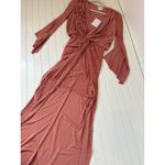 MISA Los Angeles NWT Teget Twisted Maxi Dress Blush Pink Long Sleeve Wedding XS Photo 7