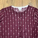 Garnet Hill  Sweater Womens Large Signature Eco Merino Wool Cardigan Maroon Photo 1