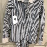 Katherine barclay white and blue striped shirt Size M Photo 3