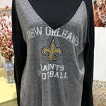 NFL New Orleans Saints Team Apparel Black and Gray Long Sleeve Tee Size XL Photo 0
