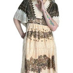 Jerell of Texas 1970s Vintage Bohemian Butterfly Dress Brown Photo 0