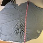 Kerisma  Top Womens M/L Baby Blue Tencel Linen Long Sleeve Ruched Tie Front Fairy Photo 5