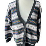 Susan Bristol Vintage Colorful, Patterned Knit Cardigan Photo 0